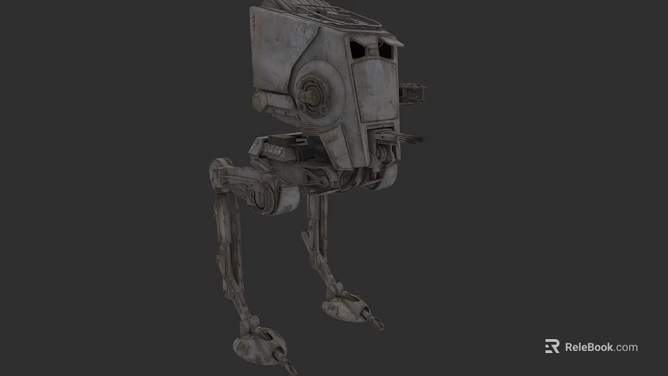 Gray Armored Tank With Four Mechanical Legs And Detailed Metal Structure 3d model 