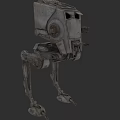 Gray Armored Tank With Four Mechanical Legs And Detailed Metal Structure