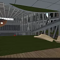 Modern School Building With Gabled Roofs Red Brick Exteriors And Outdoor Playground Area