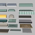 Different Types of Awning with Various Colors and Patterns for Outdoor Spaces
