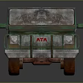 Vintage Rusty Green Silver Truck With Wooden Bed And Brown Wheels