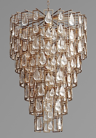 Modern Crystal Chandelier Gold Color Metal Crystal Chandelier 3d model