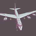 Military Aircraft Dropping Bombs in Flight with Markings and Blue Sky Background