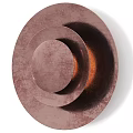 Modern Metallic Wall Lamp With Circular Layered Design And Warm Light Glow 3d model