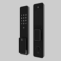 Smart Door Handle With Numeric Keypad Display Screen And Fingerprint Scanner