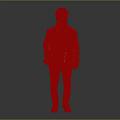 Man Standing Wearing Brown Coat Gray Scarf Blue Jeans and Brown Shoes Against Gray Background