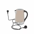Sleek Beige Electric Kettle With Silver Base And Power Cord For Home Kitchen