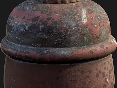 Vintage Decorative Ornament Set Handmade Ceramic Jar With Red Brown Speckled Rustic Texture 3d model