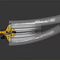 Yellow Space Shuttle Flying Through Cosmic Sky With Bright White Exhaust Trails