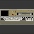 Vintage Desktop Computer With Beige Case Keyboard And Front Panel Drives 3d model
