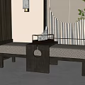 New Chinese Style Sofa Stool 3d model