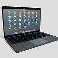 Modern Laptop Display With Colorful App Icons On Screen And Sleek Design
