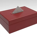 Red Textured Tissue Box Decorative Ornament Set For Modern Home Decor