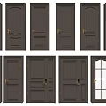 Various Light Colored Hinged Doors With Glass Panels And Panel Designs 3d model