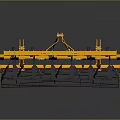 Agricultural Tilling Machinery With Yellow Metal Frame And Multiple Plow Blades