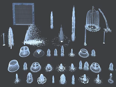Unique Garden Ornaments Featuring Fountains Birdcages And Various Shaped Decorative Pieces 3d model