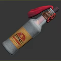 Hand Grenade Shaped Transparent Glass Weapon Bottle With Red Fuse And Label Design