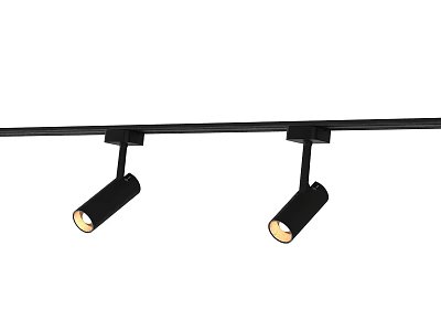 Modern Black Track Spotlights With Adjustable LED Heads And Bright Illumination 3d model