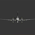Aerospace Themed Silver Aircraft Model With German Navy Tail Insignia And Propellers