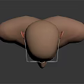Realistic Bald Male Game Movie Character 3D Model With Round Glasses Mustache And Facial Details