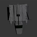 Scifi Spaceship Model With Triangular Wings Gray Body And Cockpit Design 3d model