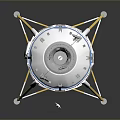 Advanced Lunar Lander Spacecraft With White Cylindrical Body And Gold Landing Legs