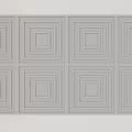 Gray Decorative Carved Wall Panels Neatly Arranged With Nested Square Patterns 3d model