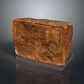 Natural Wood Stone Block With Intricate Texture Displayed On Solid Base