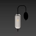 Modern Wall Lamp With Gold Metal Body Black Accent And White Frosted Glass Shade