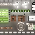 Coffee Shop Neon Lighting Combinations With Hello Open Signs And Studio Decor 3d model