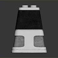 Metallic Rectangular Device With Dual Circular Components And Reflective Silver Surface