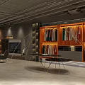 Elegant Modern Boutique Store Interior With Sofa Chairs Chandelier Bookshelves And Rug