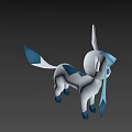 Stylish Blue White Game Character With Large Ears And Tail Design