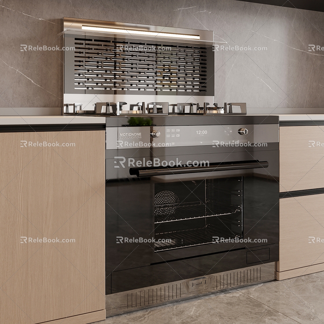 Modern integrated stove stove stove disinfection cabinet kitchen appliances 3d model