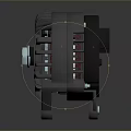 Gray Automotive Alternator With Central Shaft And Red Coils Metal Structure