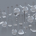 Experimental equipment, experimental equipment, experimental props, beakers, test tubes, flasks, funnels, measuring cylinders, conical flasks 3d model