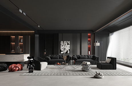 modern living room 3d model