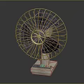 Efficient Tabletop Air Conditioner Fan With Metal Grill And White Base