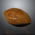 Realistic Ripe Brown Cocoa Pod With Textured Surface On Dark Background 3d model