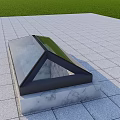 Single Family Villa Exterior Featuring Marble Skylight And Glass Roof Design