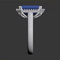 Elegant White Ring With Square Blue Gemstone And Decorative Details