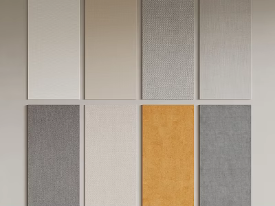 Various Color Fabric Samples With Different Textures For Home Interior Design 3d model