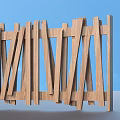 Decorative Wooden Garden Ornament Fence With Geometric Pattern Design Elements
