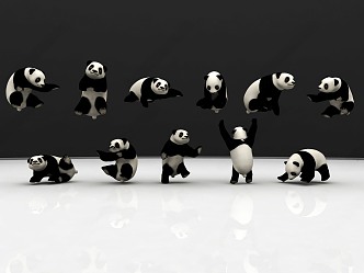 Modern Panda Combo 3d model