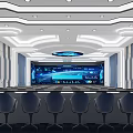 Modern Monitoring Room Monitoring and Command Room 3d model