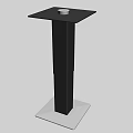 Sturdy Industrial Equipment With Square Tabletop Black Columnar Support Central Circular Device And White Base