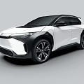 White Modern Electric SUV Car With Sleek Exterior And Black Wheels Design
