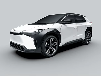 White Modern Electric SUV Car With Sleek Exterior And Black Wheels Design 3d model