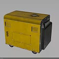 Sturdy Yellow Portable Generator With Metal Casing Wheels Control Panel And Ventilation Grilles 3d model