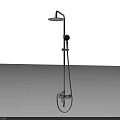 Modern Stainless Steel Shower System With Overhead Head And Handheld Sprayer
